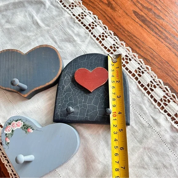 Heart-Shaped Wall Hooks lot of 3 - Picture 6 of 8